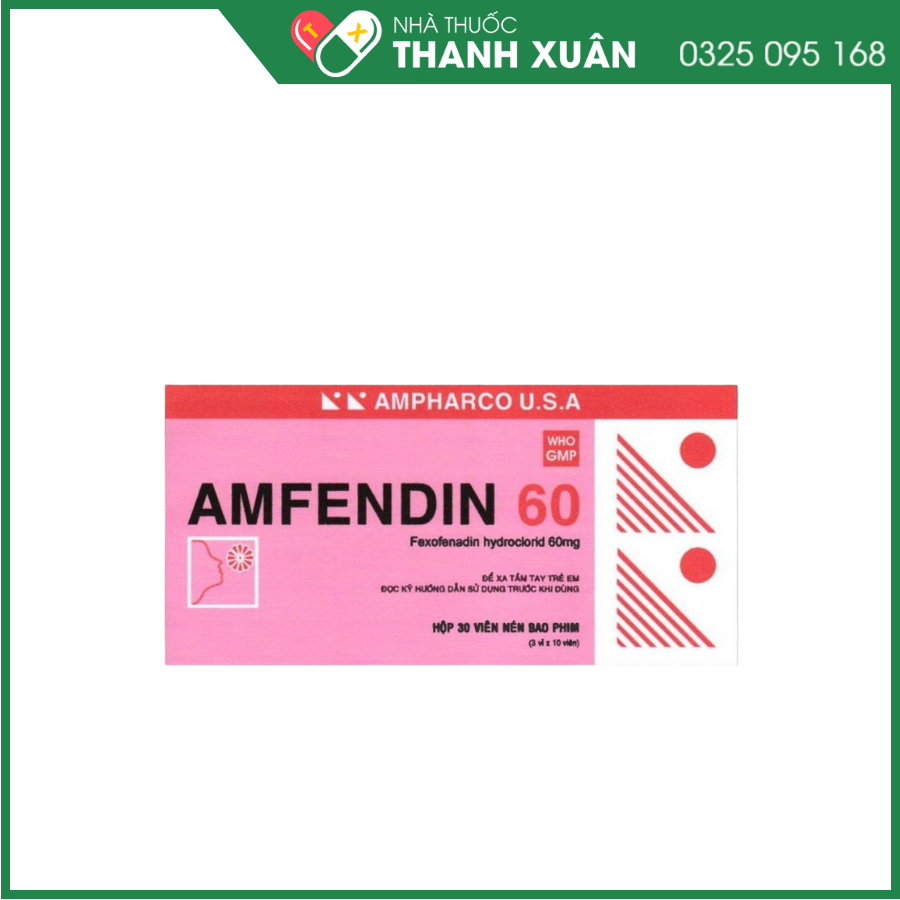 Thuốc Amfendin 60 điều trị mẩn ngứa, mề đay